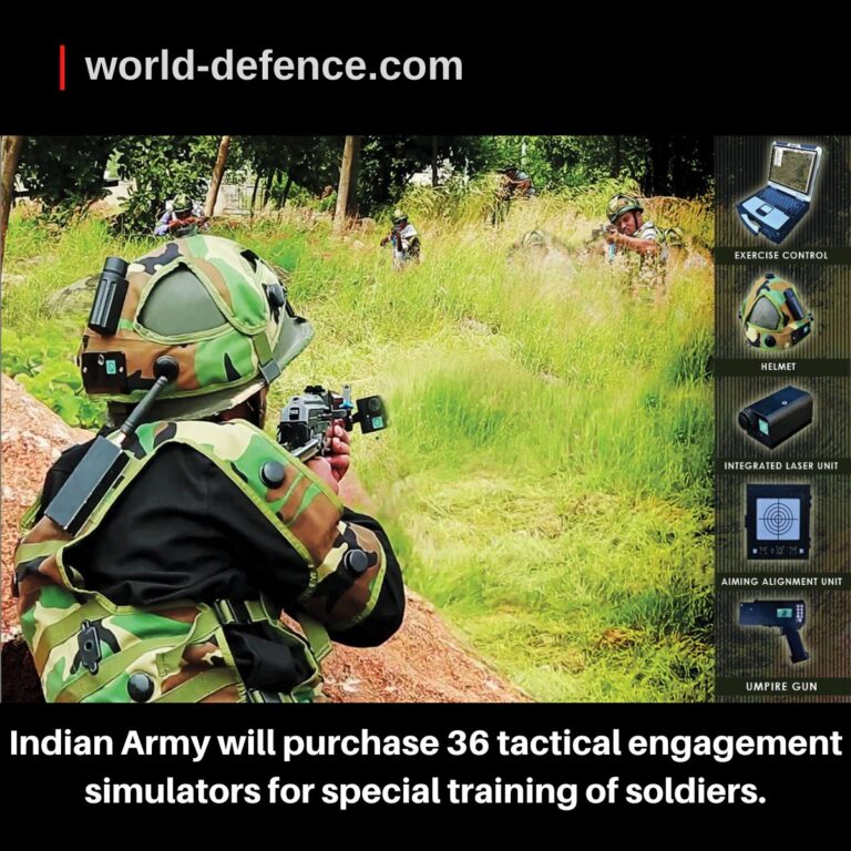 The Indian Army will purchase 36 tactical engagement simulators for special training of soldiers.