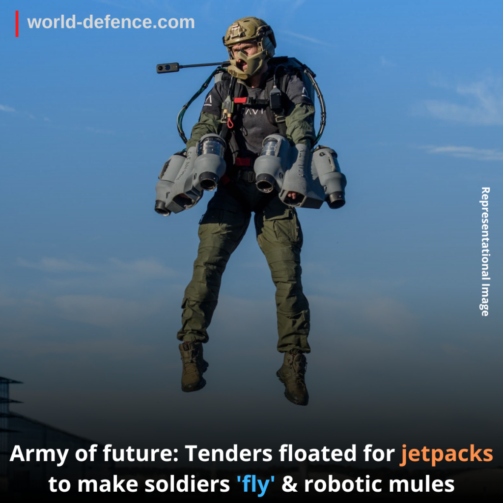 Army of future Tenders floated for jetpacks to make soldiers 'fly' & robotic mules