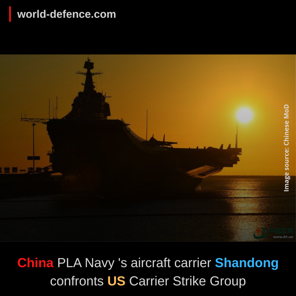 Chinese PLA Navy aircraft carrier Shandong.