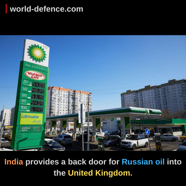 India provides a back door for Russian oil into the United Kingdom.