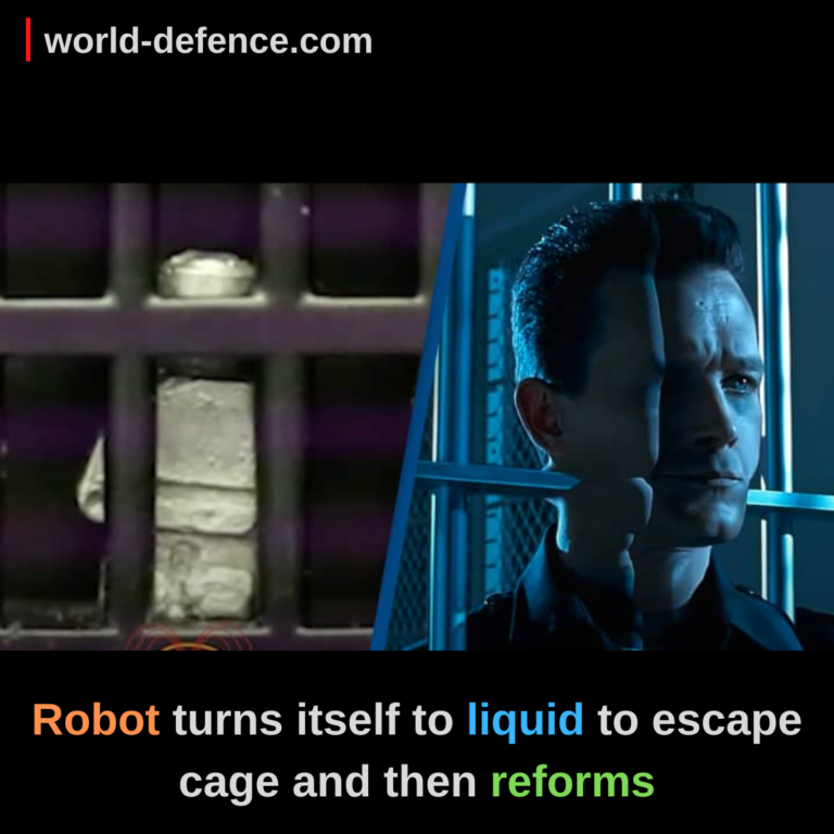 Robot turns itself to liquid to escape cage and then reforms just like in Terminator 2