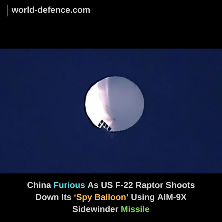 China Furious As US F-22 Raptor Shoots Down Its ‘Spy Balloon’ Using AIM-9X Sidewinder Missile