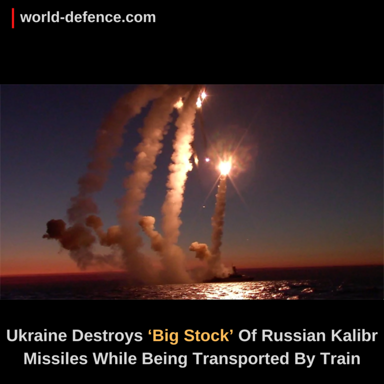 Russian Kalibr missiles were destroyed by Ukraine while being transported by train, According to the Defence Ministry.