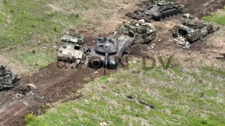 Its Official! Ukraine’s Leopard-2 Main Battle Tank Destroyed, Abandoned As Russian Military Bombards Its Positions